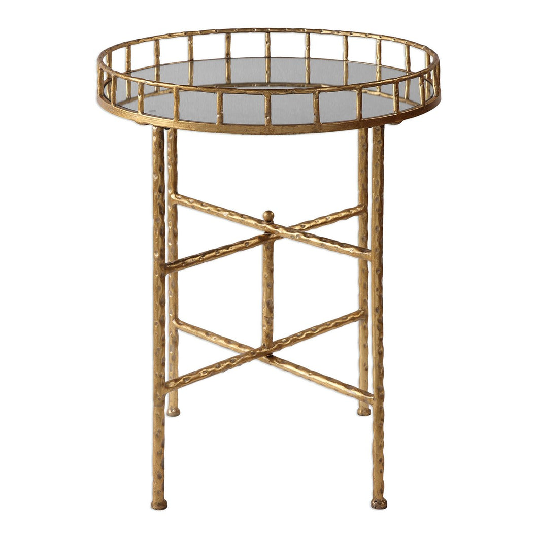 Gold Bamboo Accent Table