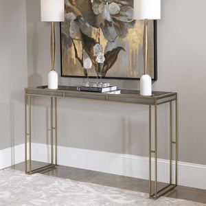 Shagreen and Gold Console Table