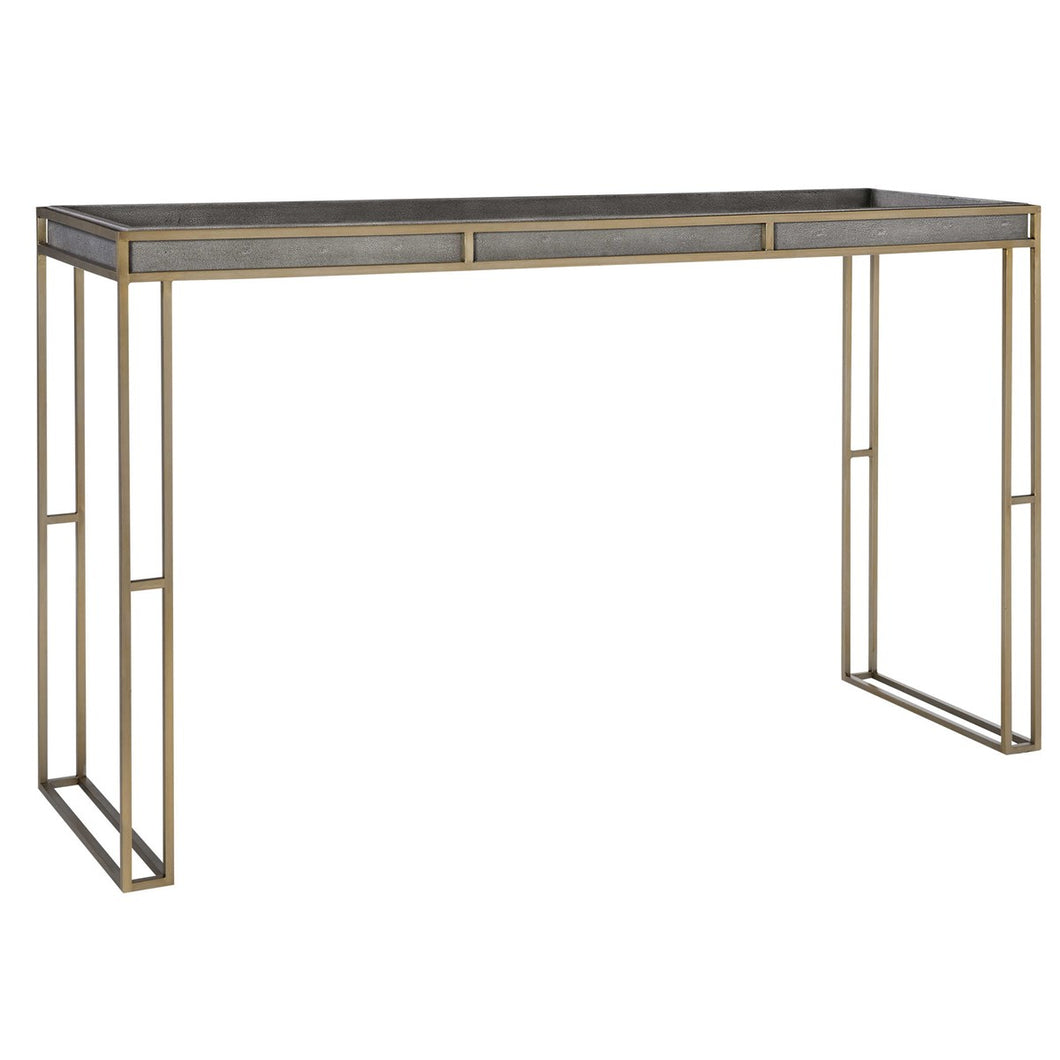 Shagreen and Gold Console Table