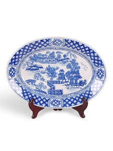 Blue and White Oval Platter