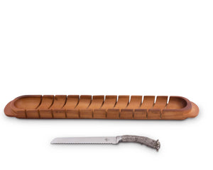 BAGUETTE BOARD WITH ANTLER BREAD KNIFE