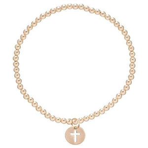 classic gold 3mm bead bracelet - blessed charm