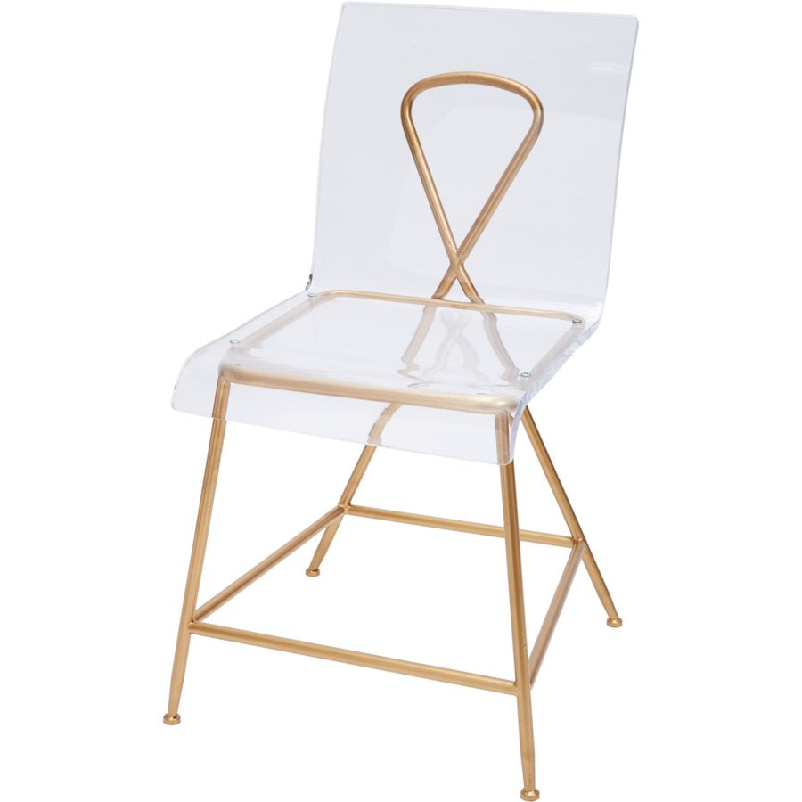 GOLD AND ACRYLIC AINSLEY CHAIR, 18