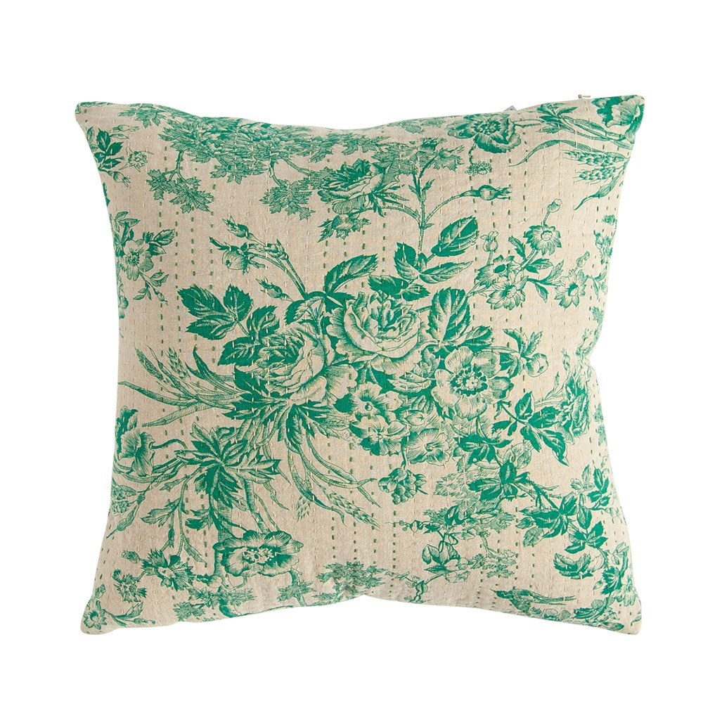 Green Cotton Chambray Pillow