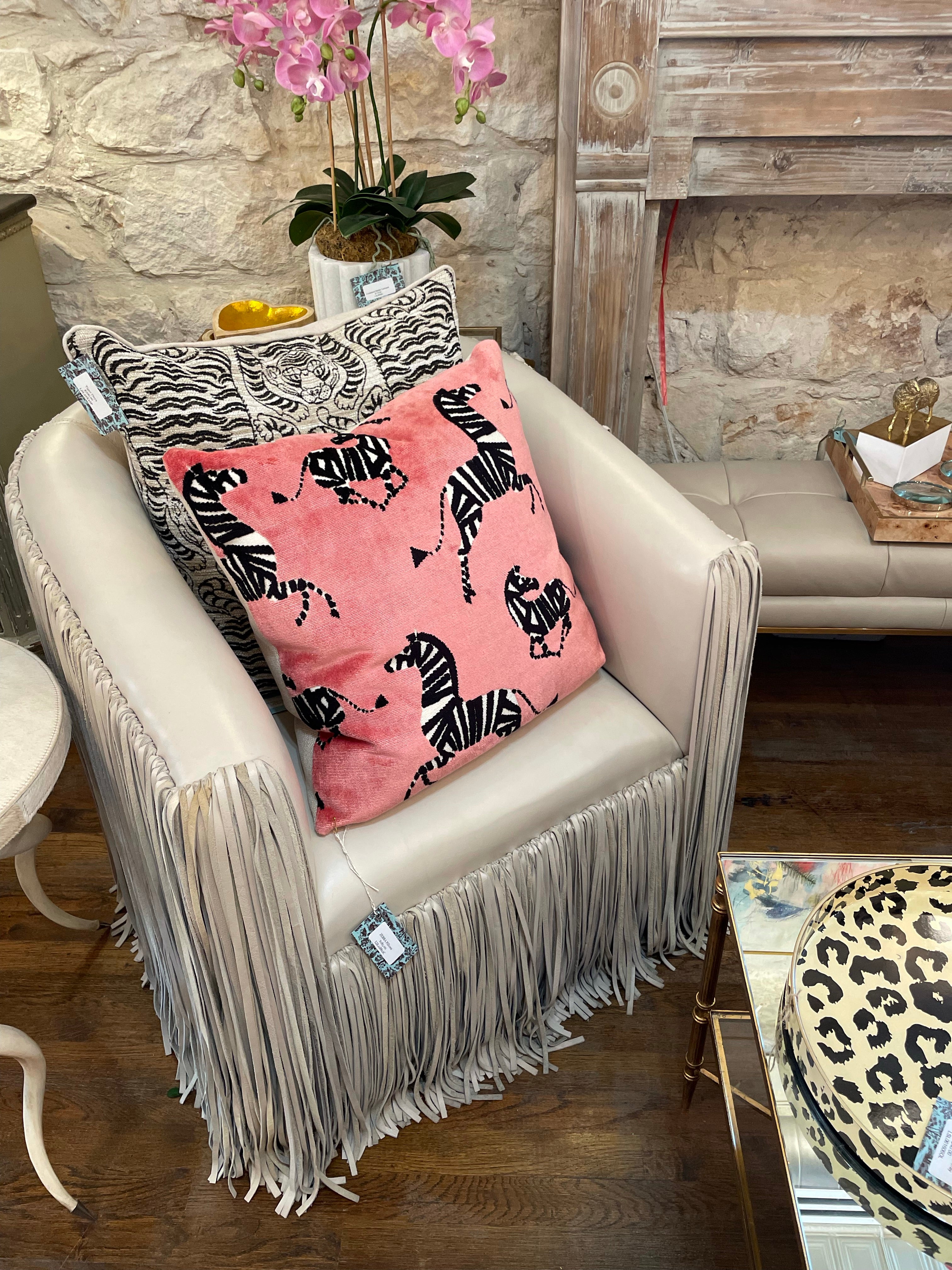 Painted Style Pink Chanel Bag Accent Throw Square Pillow — THE ZEBRA LADY