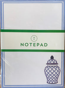 Blue and White Notepad