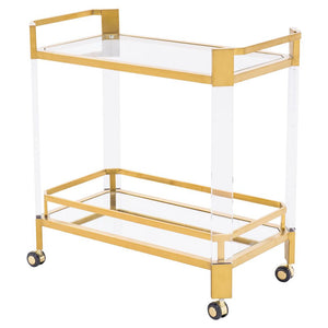 Gold and Lucite Bar Cart